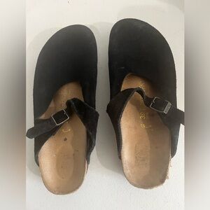Birkenstock Black Suede Clogs